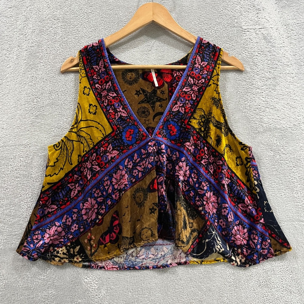 Free People Top Women's S Velvet Draped Tunic Boho Fairy Darsy Witchy Grunge